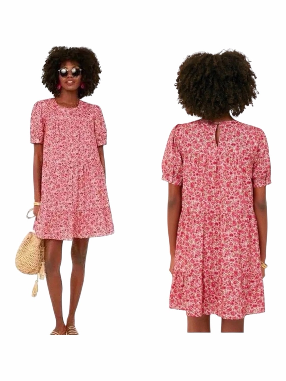 TUCKERNUCK | Hyacinth House Quinn Pink Floral Short Sleeve Dress. Size Large.
